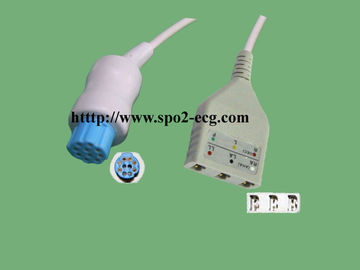 China ASP Style Datex Ohmeda ECG Cable AHA IEC Round 10J For Patient Monitor supplier