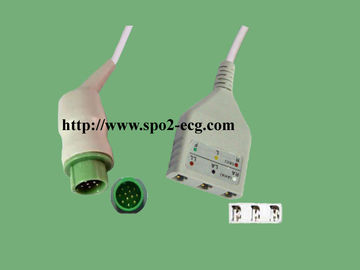China Kontron Reusable ECG Lead Cable For Patient Monitor TPU Material supplier