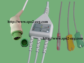 China One Piece ECG Lead Cable Round 12 Pin IEC And AHA For Electrocardiograph Machine supplier