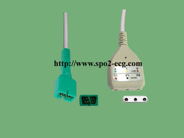 China One Piece ECG Lead Cable Reusable TPU Material With DB9M / MD6M Model supplier
