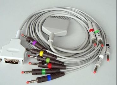 China Fukuda Denshi EKG Machine Cable Durable DB15M - 15pin 4.7kΩ Resistance supplier