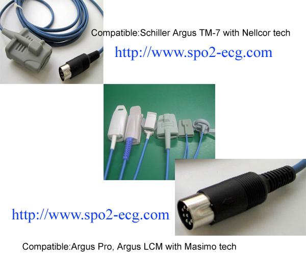 Surgical Infant SPO2 Finger Sensor 7 Pin Connector For Schiller Argus TM-7