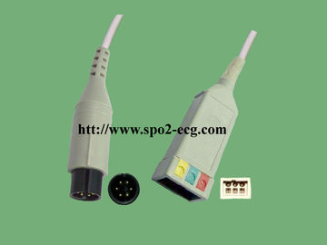 China GE-MEDICAL Pro1000/Datex-Ohmeda_IEC, 3 / 5lead, clip and snap,round 6pin,TPU,40in(102cm) / 2Pin supplier