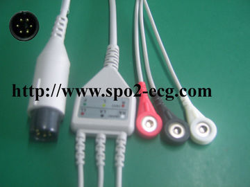 China Welch Allyn TPU ECG Lead Cable Round 6 Pin With 3 / 5 Lead Channel supplier
