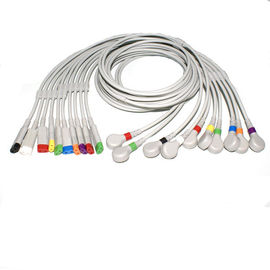 China Multi - Link Leadwires EKG Machine Cable 2P Plug IEC And AHA , TPU Material supplier