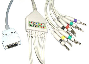 China Surgical Plastic EKG Cable Long Screws Snap IEC With Defibrillation , Non - Toxic supplier
