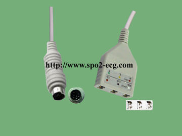 One Piece ECG Lead Cable Reusable TPU Material With DB9M / MD6M Model supplier