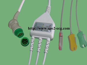 SIEMENS ECG Lead Wires 12 Foot 10 Pin , 5 Lead ECG Cable CE Approval supplier