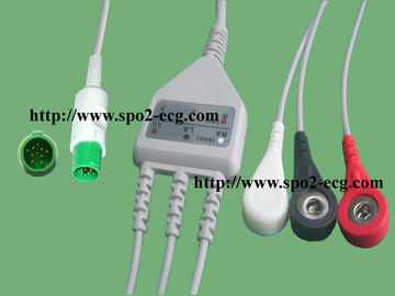 10 Pin One Piece ECG Lead Cable For Patient Monitor Anti - Interference supplier