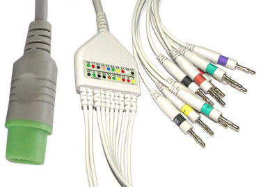 Surgical Plastic EKG Cable Long Screws Snap IEC With Defibrillation , Non - Toxic supplier
